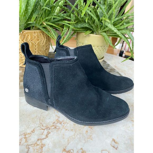 Black Suede Ankle Boots - Picture 1 of 9
